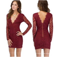 Vestido de verão V Neck Lace Sexy Women Dress